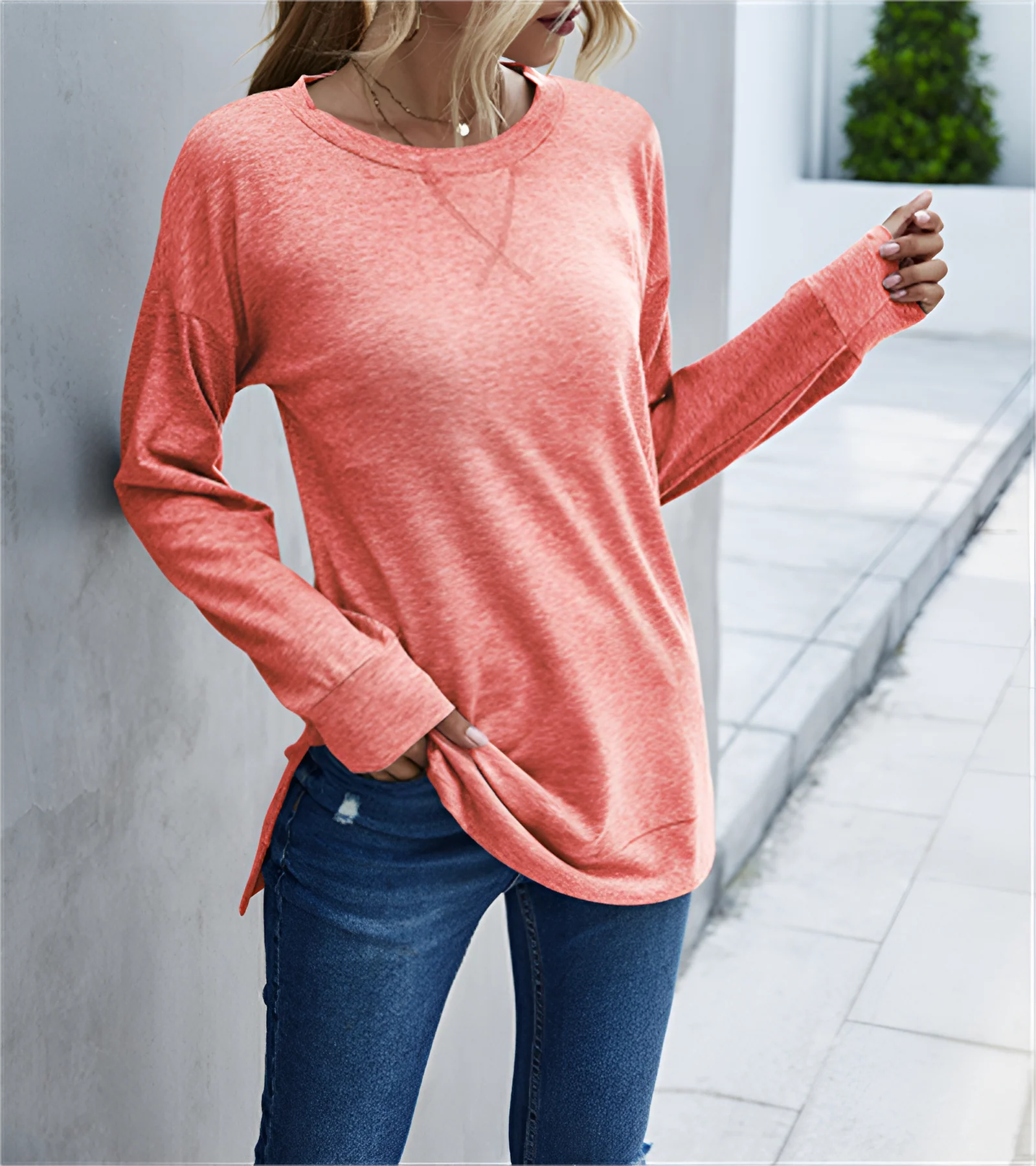 Nelly | Schickes Langarm-Shirt mit Kreuzsaum - Image 4